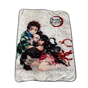 Demon Slayer: Kimetsu No Yaiba Tanjiro & Nezuko Throw Blanket Very Soft USA